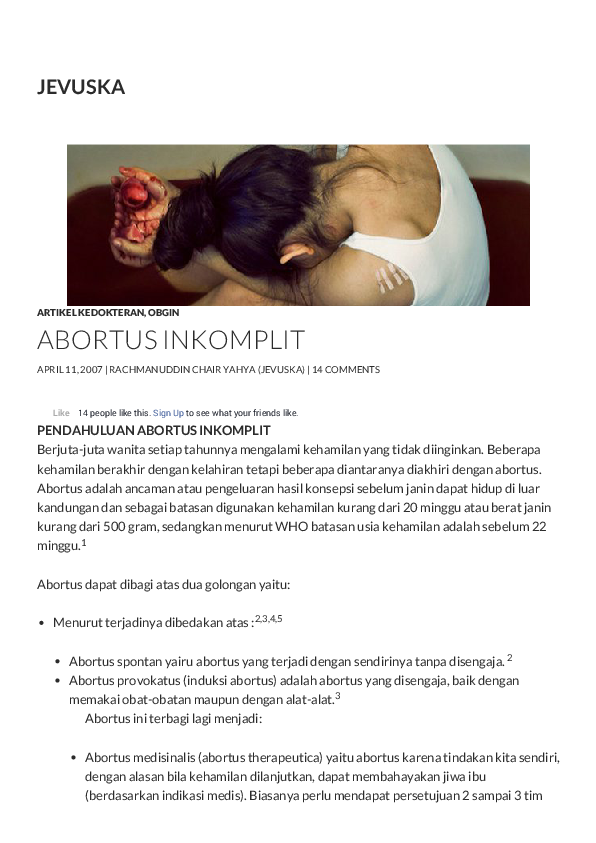 (PDF) PENDAHULUAN ABORTUS INKOMPLIT JEVUSKA