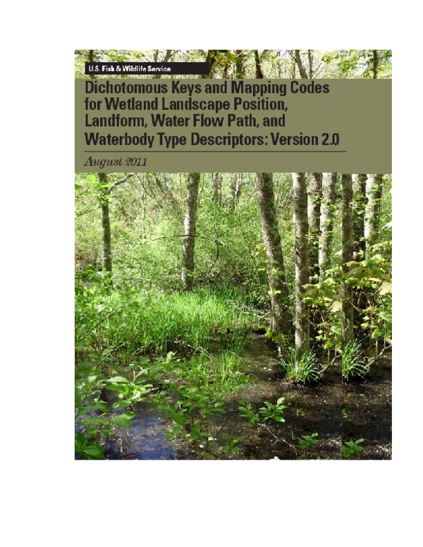 (PDF) Dichotomous Keys to Wetland Landscape Position, Landform, Water ...
