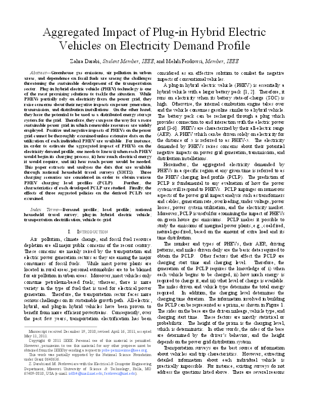 (PDF) Aggregated Impact of Plug-in Hybrid Electric Vehicles on ...