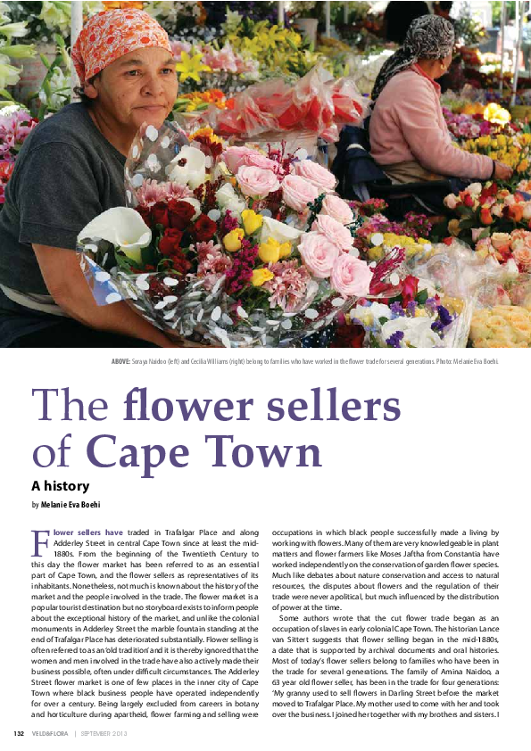 (PDF) The Flower Sellers of Cape Town A History Melanie Boehi