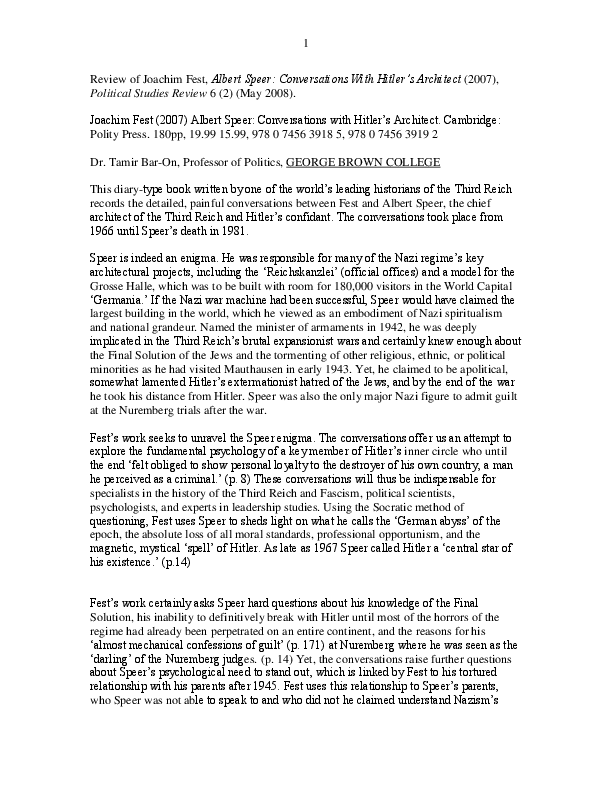 Albert speer essay 5 41684 07 picture