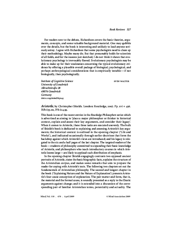 (PDF) Review of Christopher Shields, 