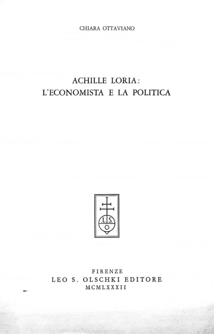 (PDF) Achille Loria: l’economista e la politica, in Il Pensiero ...
