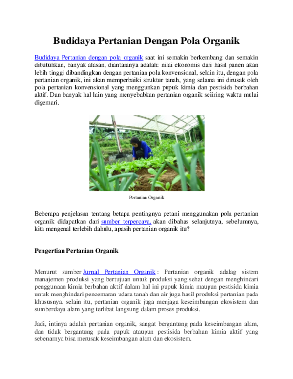 Doc Budidaya Pertanian Dengan Pola Organik Epul Katama Academia Edu