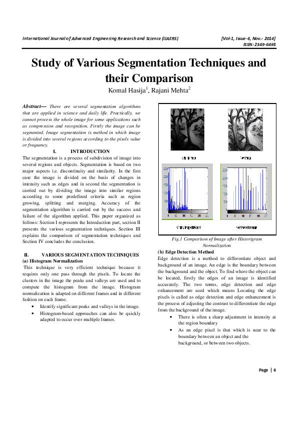 (PDF) Study of Various Segmentation Techniques and their Comparison