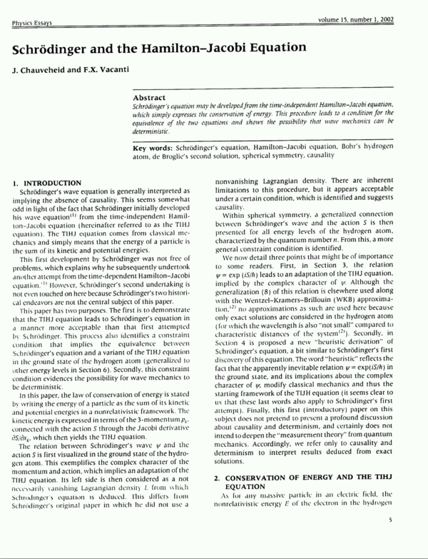 (PDF) Schrödinger and the Hamilton-Jacobi Equation