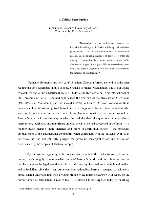 (PDF) Berman : A critical introduction