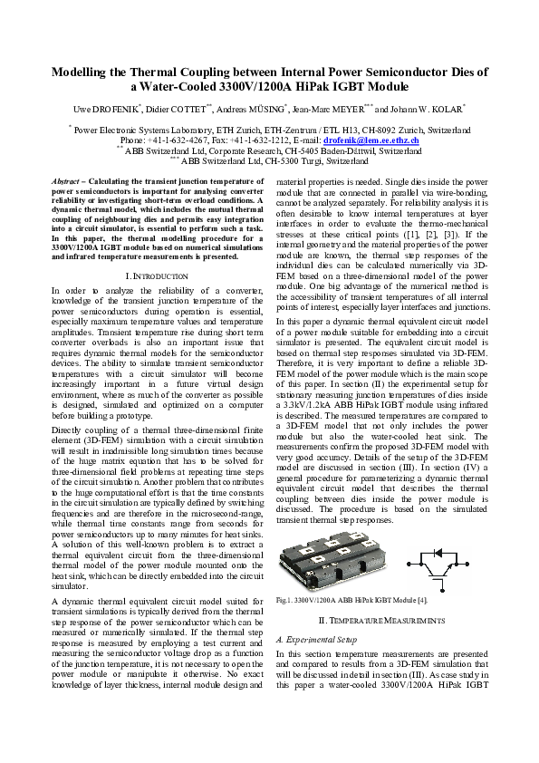 (PDF) Modelling the Thermal Coupling between Internal Power ...