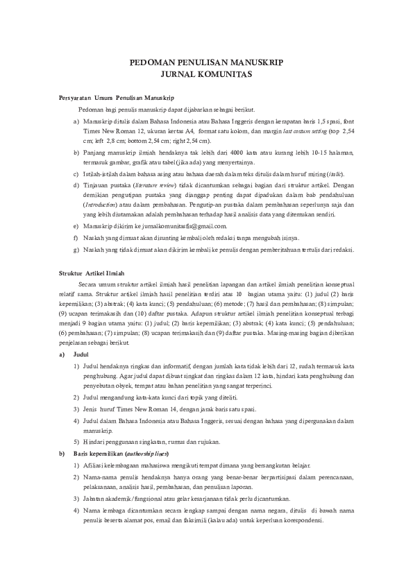 (PDF) PEDOMAN PENULISAN MANUSKRIP JURNAL KOMUNITAS