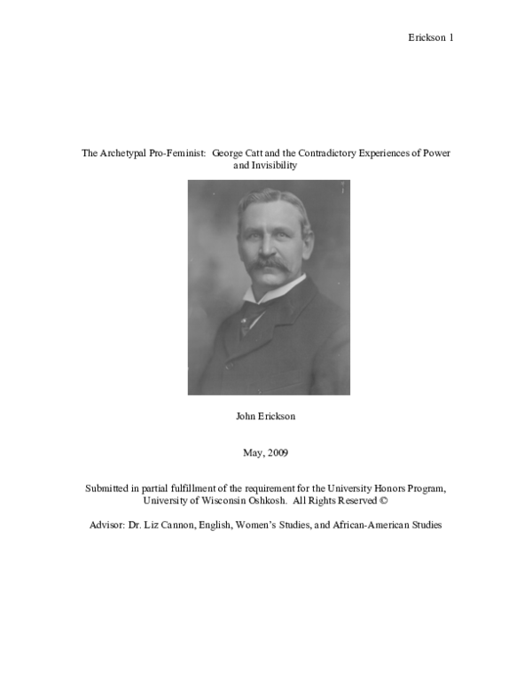 (PDF) The Archetypal Pro-Feminist: George Catt and the Contradictory ...