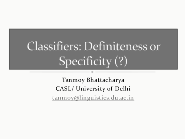 The Rivalry Between Definiteness And Specificity – AVKIU