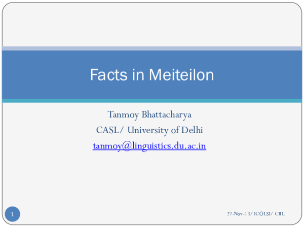 (PDF) Facts of Meiteilon