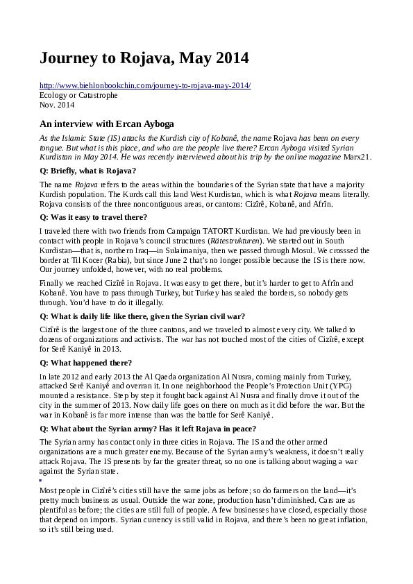 (PDF) Kurdish Life in Rojava/Syria