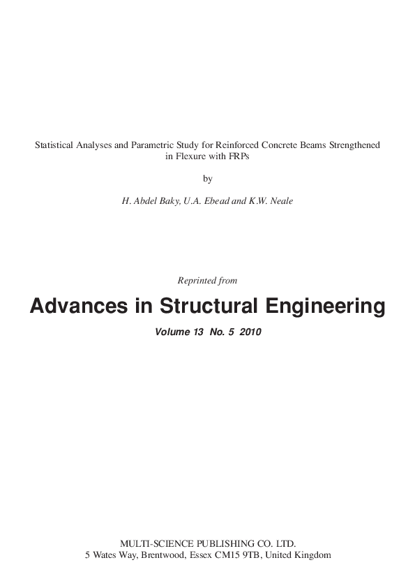 (PDF) Statistical Analyses and Parametric Study for Reinforced Concrete ...