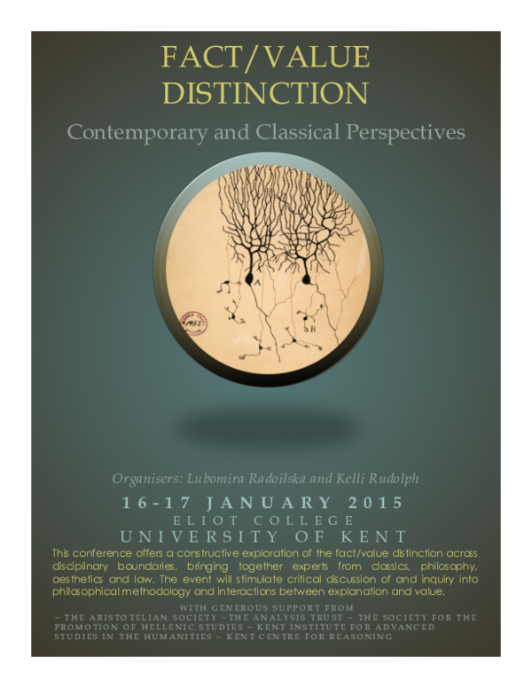 (PDF) The Fact/Value Distinction Contemporary and Classical