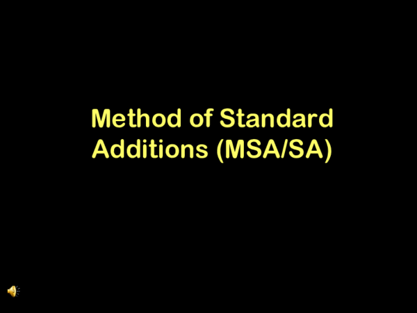 (PDF) Method of Standard Additions (MSA/SA