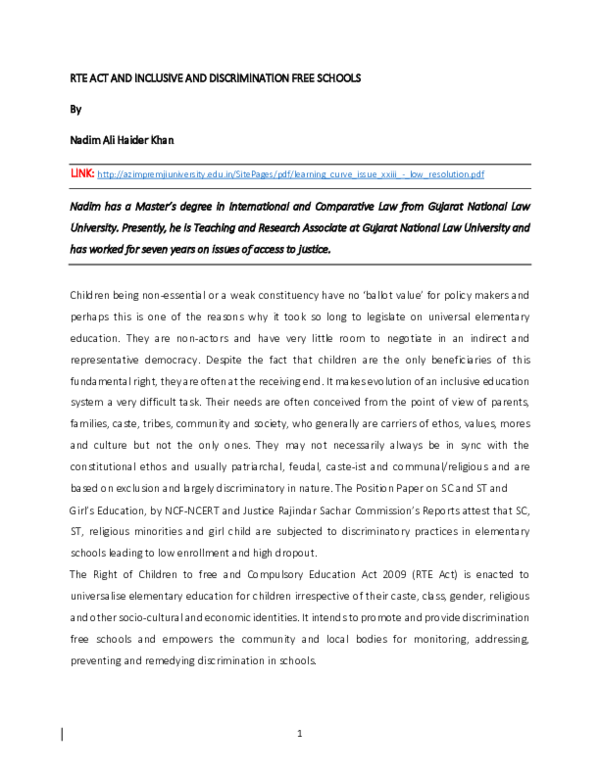 Rte Act Pdf