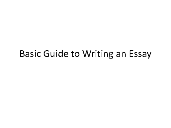 (PPT) Basic Guide to Writing an Essay 1