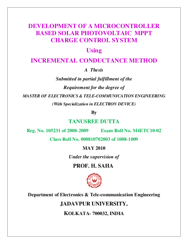 Best mppt algorithm picture