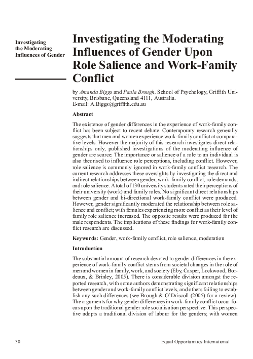 (PDF) Investigating the moderating influences of gender upon role ...