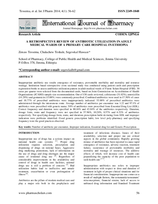(PDF) A retrospective review of antibiotic utilization in adult medical ...