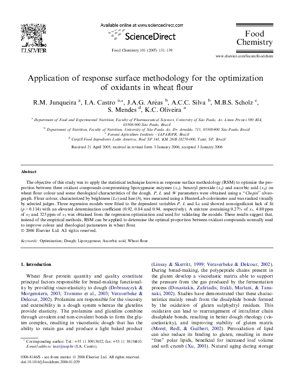 (PDF) Application of response surface methodology for the optimization ...