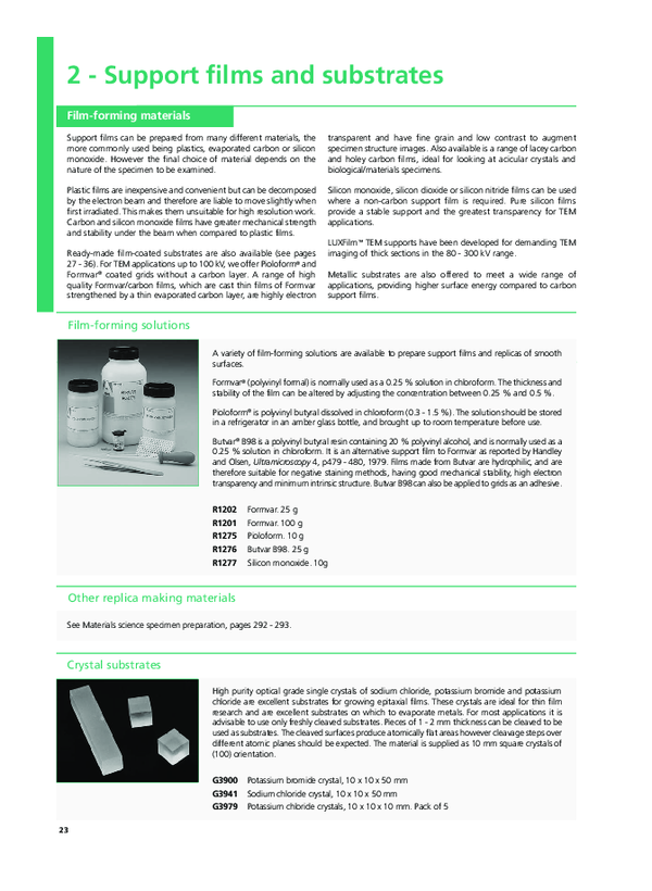 (PDF) Support 2 -Support films and substrates Film-forming solutions