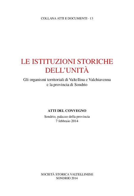 Pdf Istituzioni Culturali E Immagini Dell Unità In Valtellina Dal Risorgimento Al Novecento Gianpaolo Angelini Academia Edu