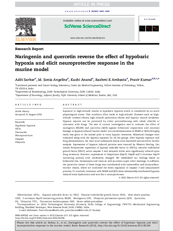 (PDF) Naringenin and quercetin reverse the effect of hypobaric hypoxia ...