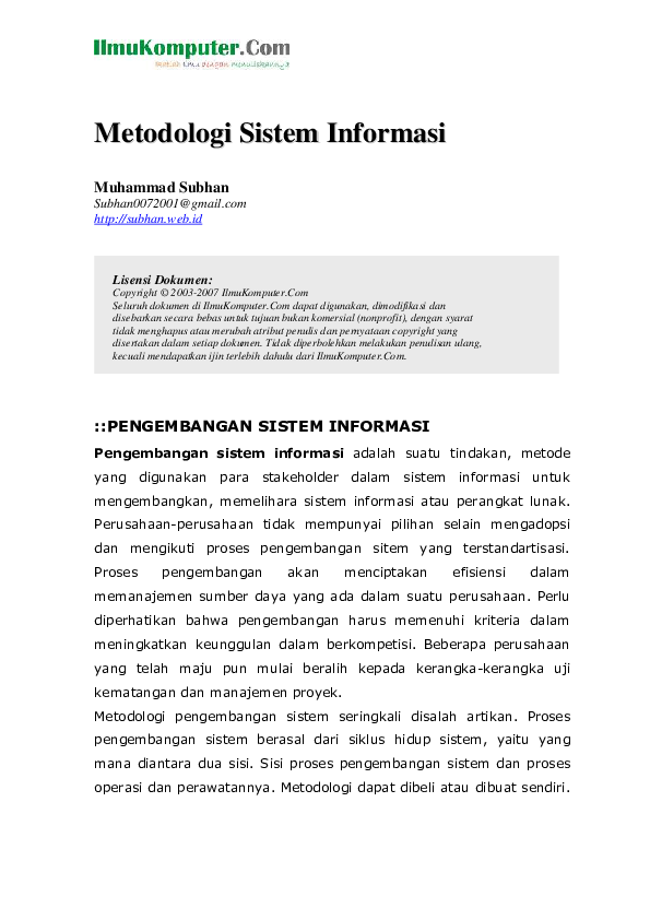 (PDF) KONSEP METODOLOGI SISFO