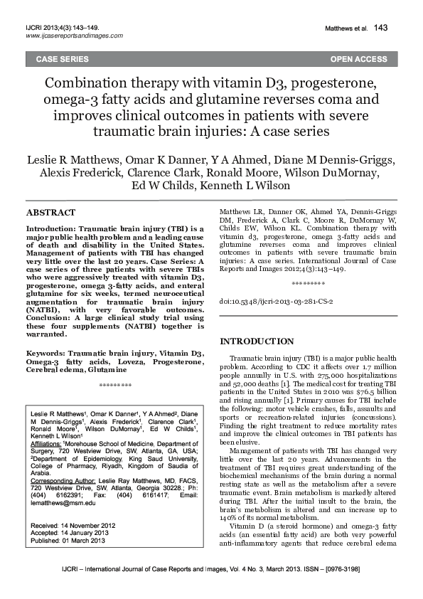 (PDF) Combination therapy with vitamin D3, progesterone, omega3 fatty
