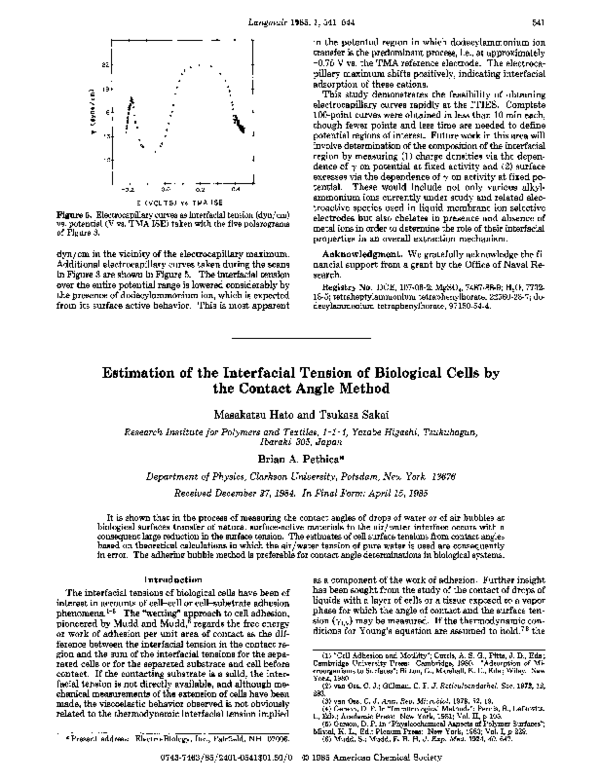 (PDF) Estimation of the interfacial tension of biological cells by the