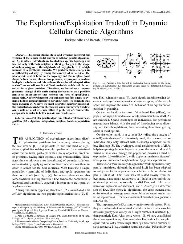 (PDF) The exploration/exploitation tradeoff in dynamic cellular genetic ...