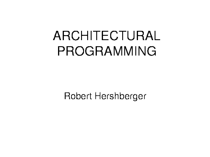 (PPT) ARCHITECTURAL PROGRAMMING