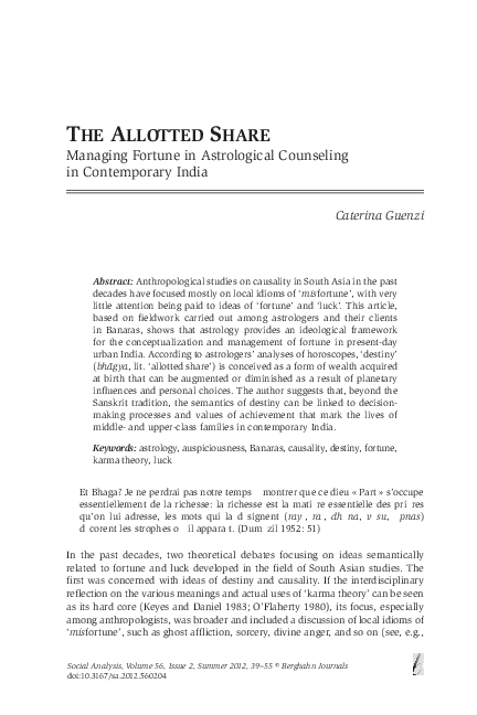 PDF) The AlloTTed ShAre Managing Fortune in Astrological ...