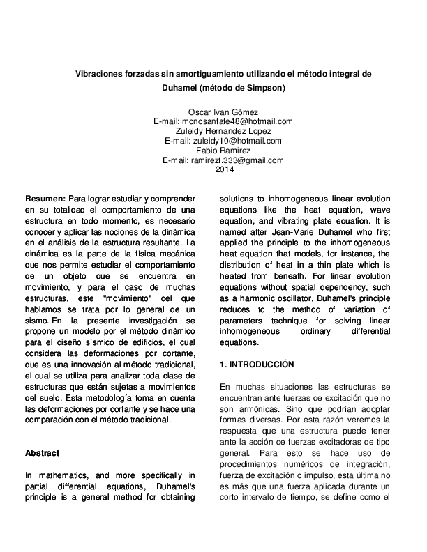 Vibraciones forzadas sin amortiguamiento