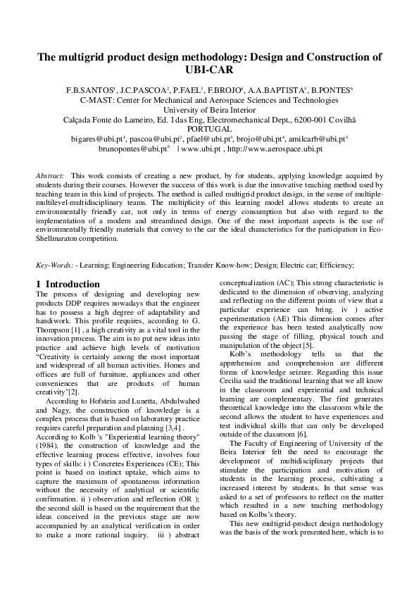 The multigrid product design methodology: Design and Construction of ...