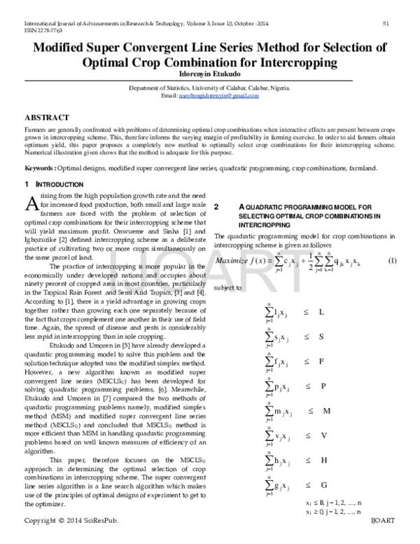 (PDF) Modified Super Convergent Line Series Method for Selection of ...