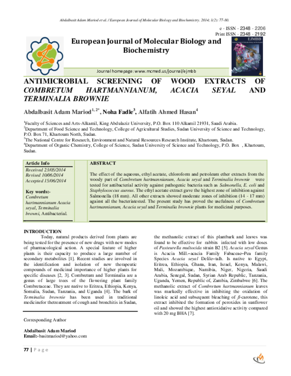 (PDF) European Journal of Molecular Biology and Biochemistry ...