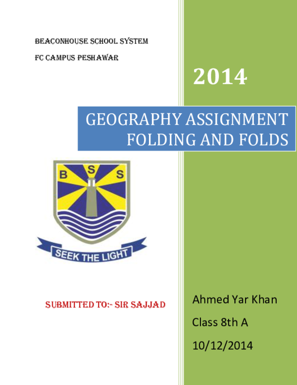 (DOC) BEACONHOUSE SCHOOL SYSTEM FC CAMPUS PESHAWAR S Submitted ToSir