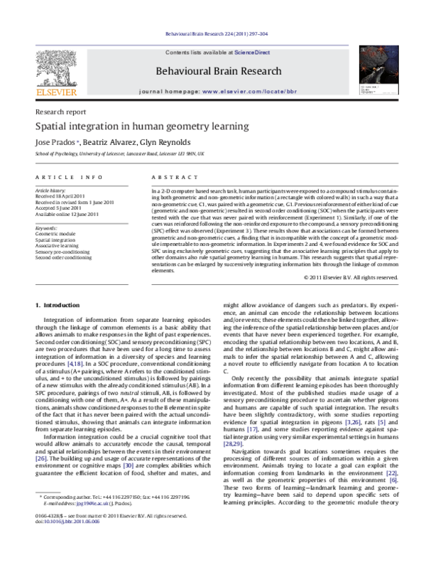 (PDF) Spatial integration in human geometry learning