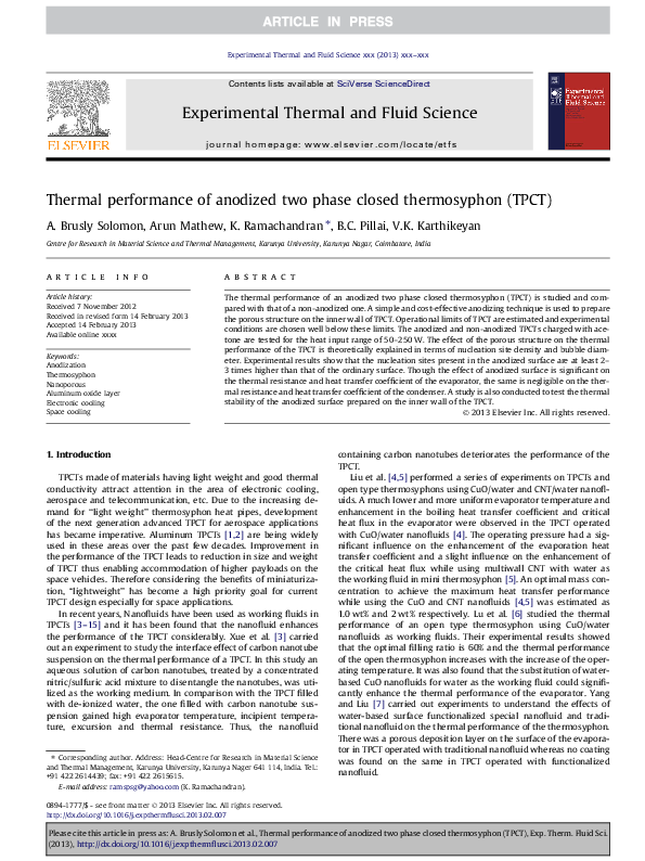 (PDF) Thermal performance of anodized two phase closed thermosyphon (TPCT)