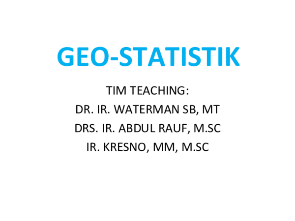 (PPT) geostatistik