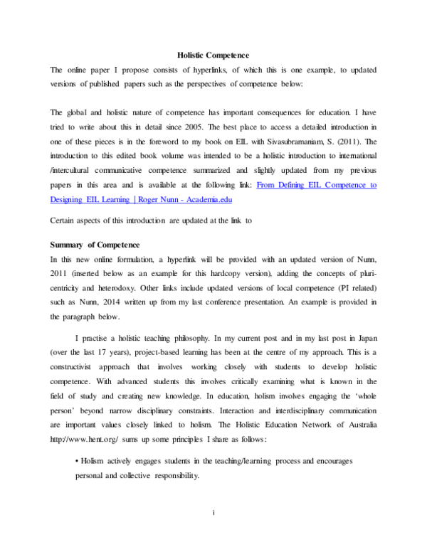 Pdf Redefining Holistic Competence In Communication Pdf Redefining Holistic Competence In Communication