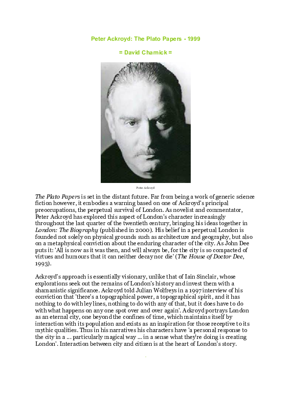 David pownall peter ackroyd essay picture