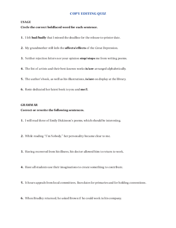 (PDF) QUIZ copyediting Ghee Arevalo Academia.edu