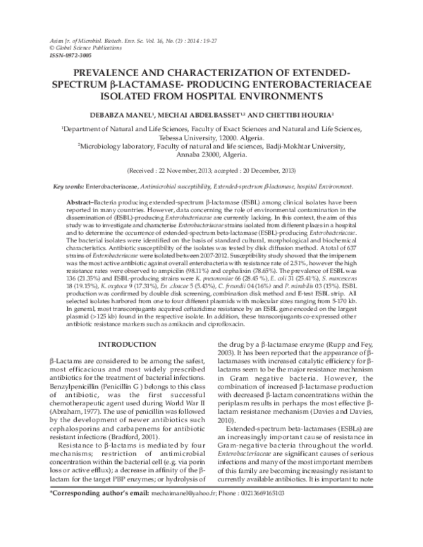 Enterobacteriaceae: identification table image