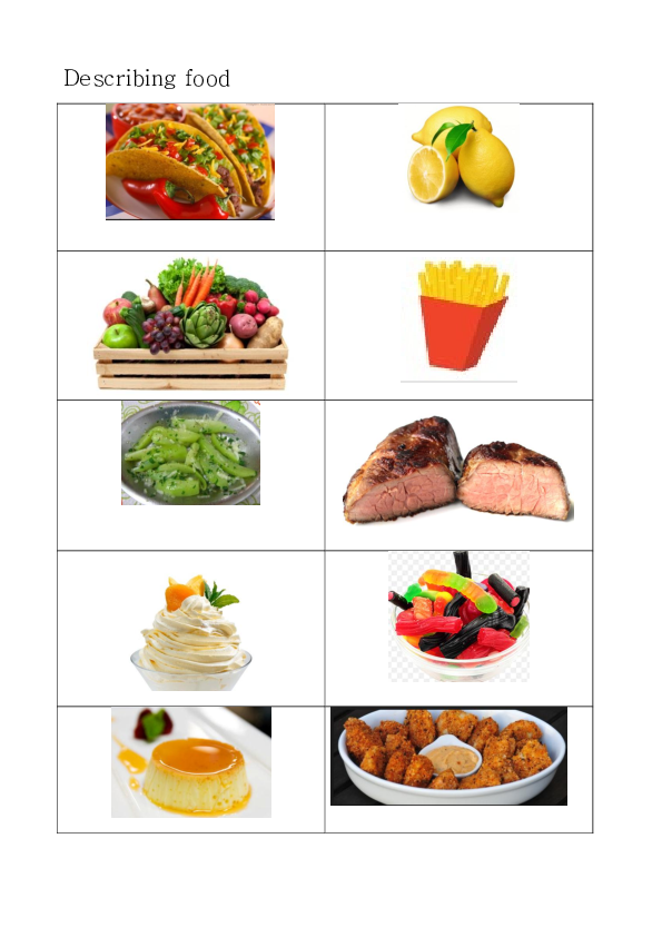 (DOC) Describing food