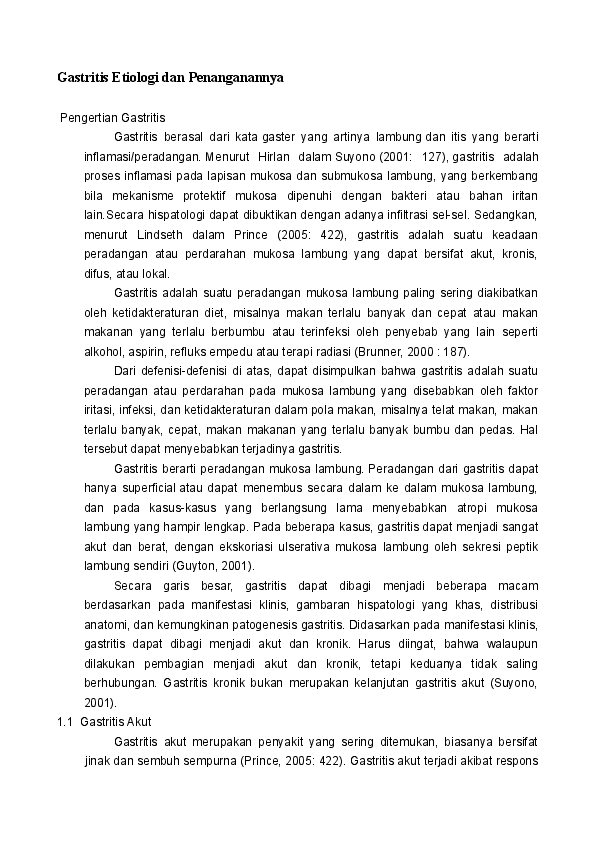 Gastritis Etiologi Dan Penanganannya Arif Nurrofiq Academia Edu