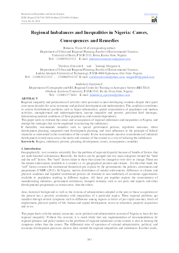 Regional imbalance essay image